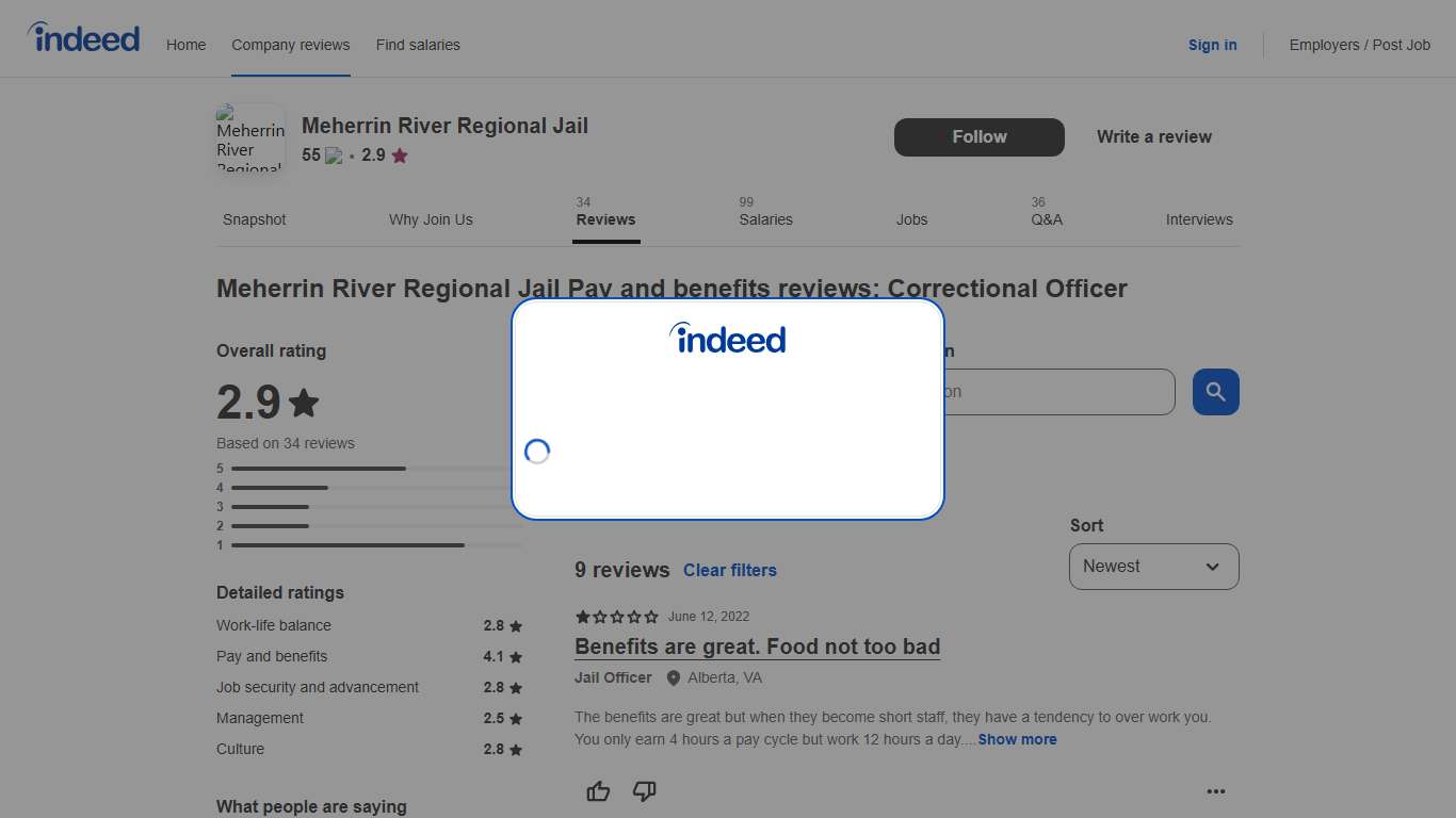 Working as a Correctional Officer at Meherrin River Regional Jail: Employee Reviews about Pay and benefits | Indeed.com